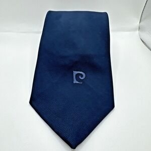 Pierre Cardin Men's Classic Necktie Solid Navy‎ Blue Tie